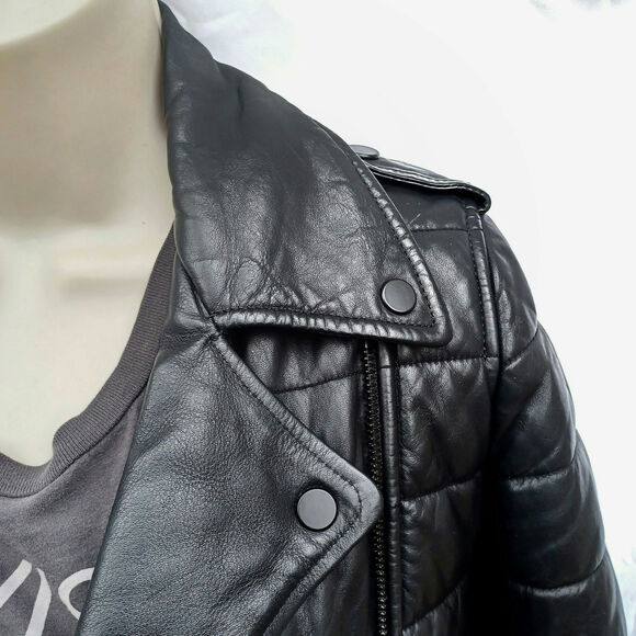 Alexander Wang x H&M Quilted Leather Moto Jacket | Y2K Streetwear Fall Staple - Picture 10 of 16